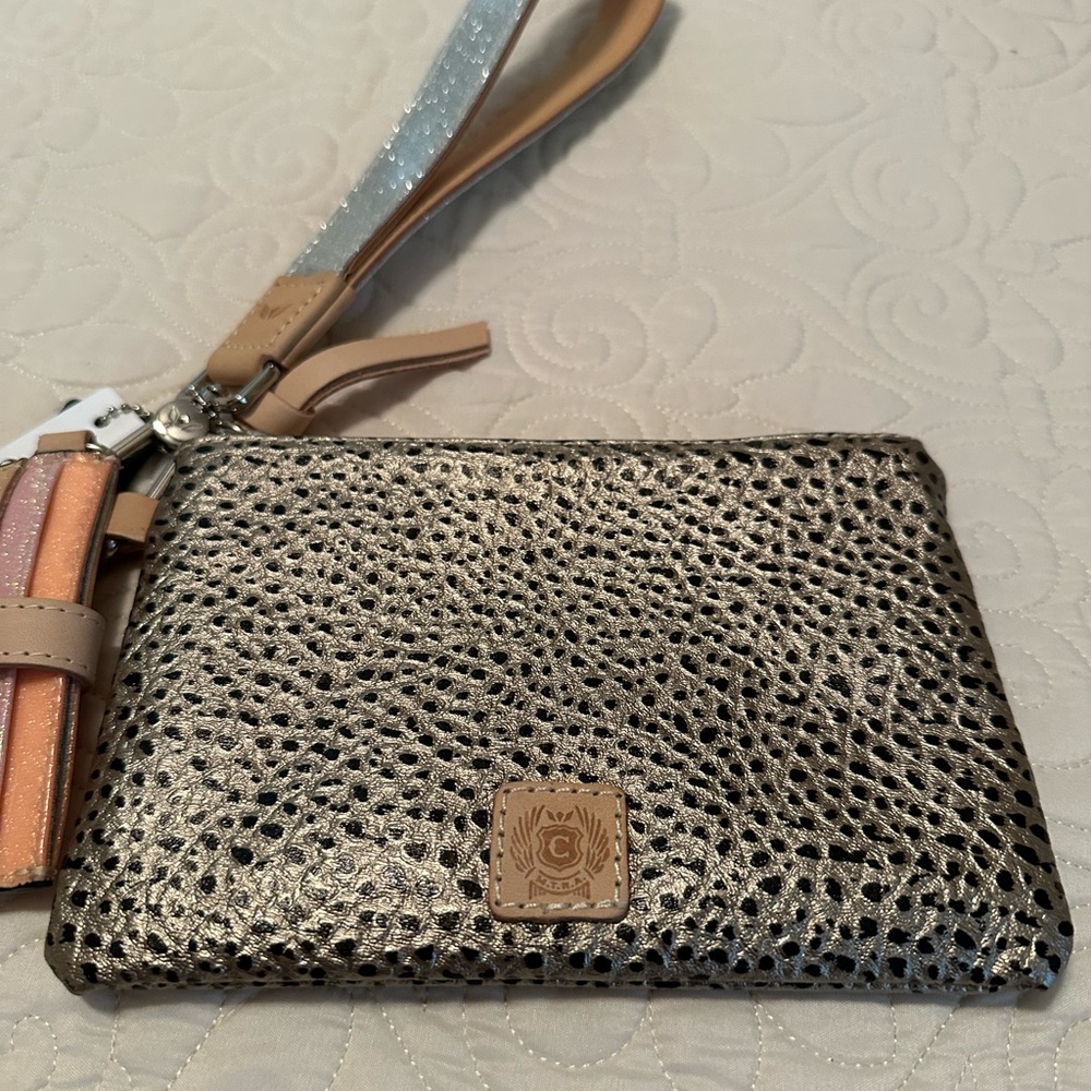 Consuela Metallic and Tan Wristlet Set - Picture 3 of 4